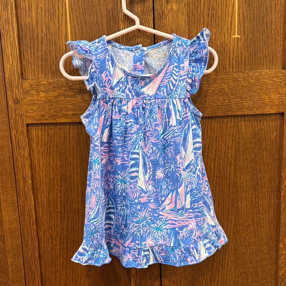 Lilly Pulitzer Sailabration Dress with matching bloomers 18-24 months EUC